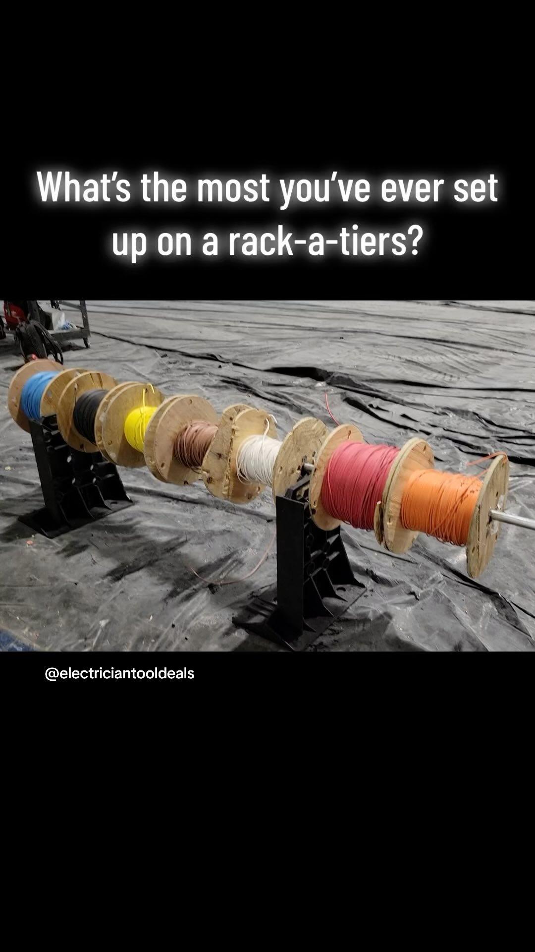 How much wire have you fit on your rack at one time? The new rack XL will beat it definitely. If you’re dealing in big dog wire, then you need a big dog rack-a-tiers. Get the new Rack XL in the link in our bio or from your supply house. #rackatierstools #commercialelectrician #residentialelectrician #industrialelectrician #sparky #sparkylife #bluecollarlife #bluecollar #electricians #electricianhack #electriciansofinstagram #electriciansoftiktok #electriciantools #rackxl