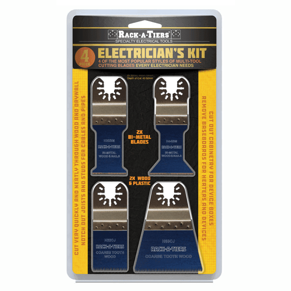 rack-a-tiers 4 piece electrician's multi tool blade kit