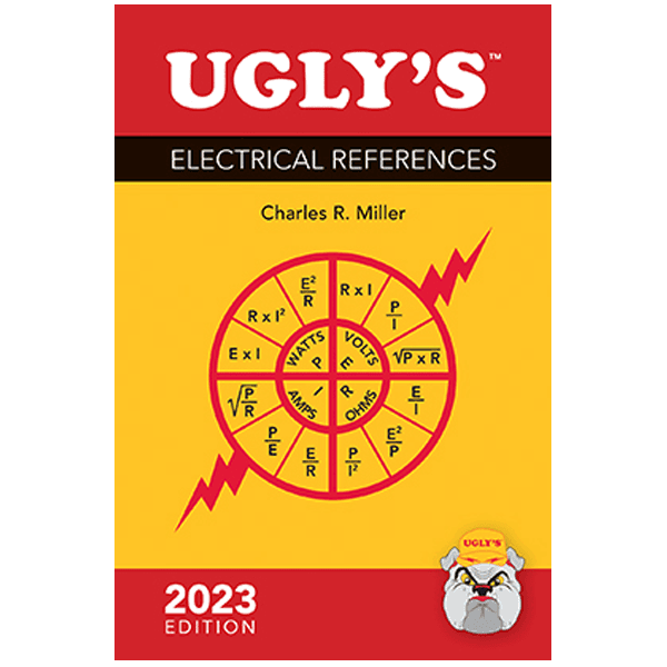Ugly's Electrical reference book. 2023 edition. The cover is red and yellow.